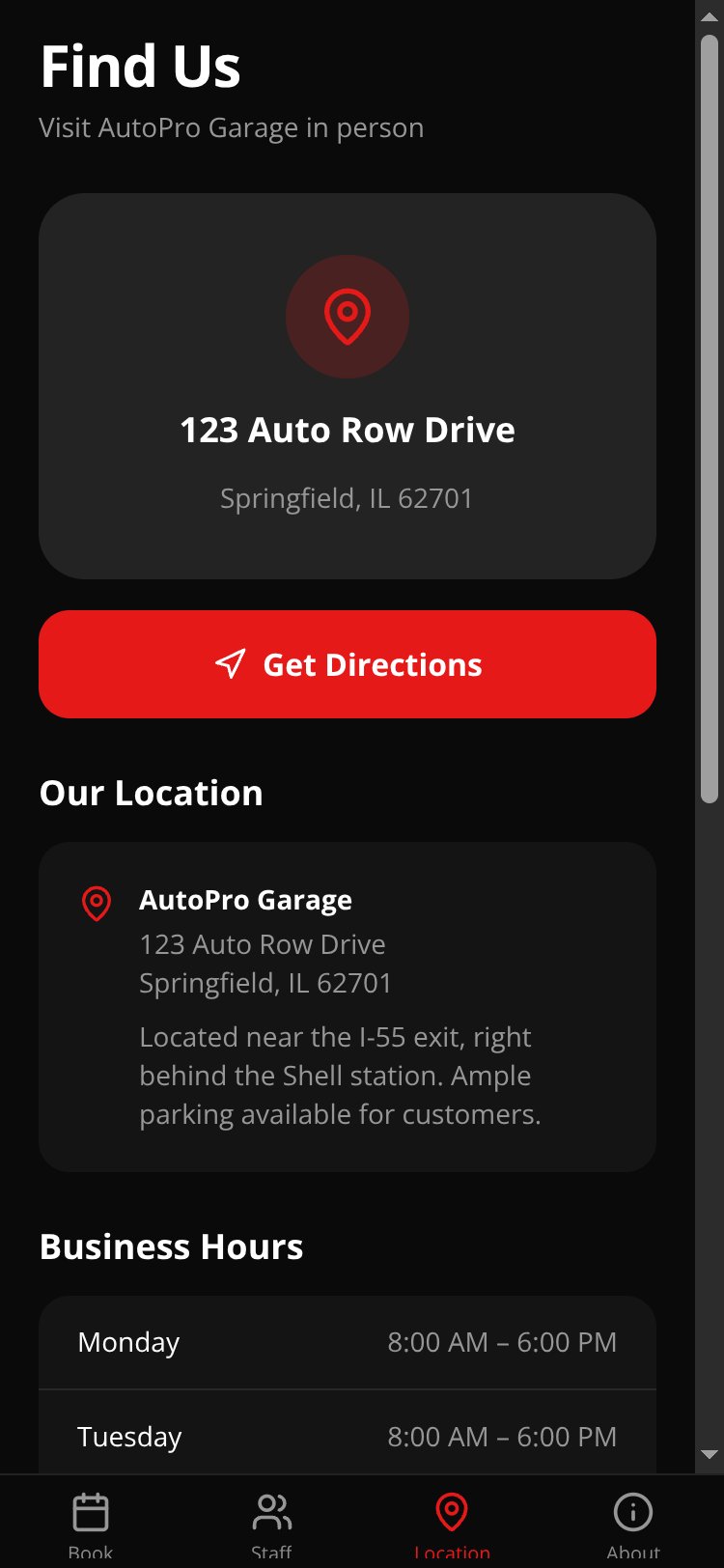 AutoPro Garage screen 2