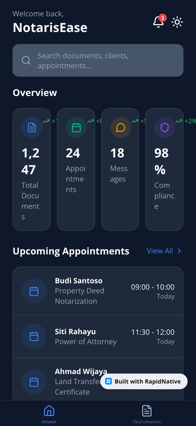 NotarisEase screen 1
