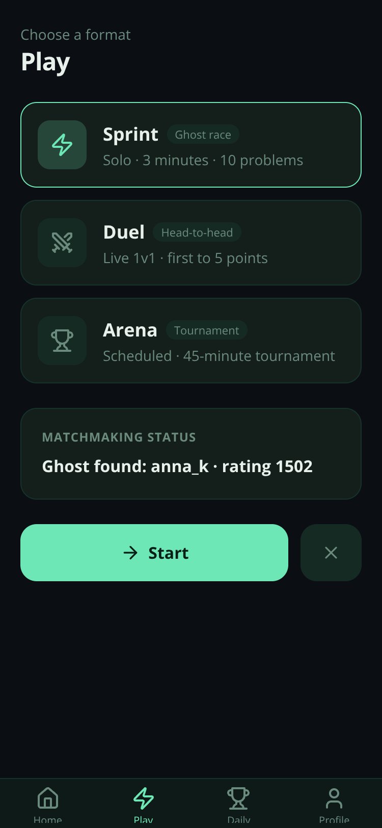 Mathblitz screen 4