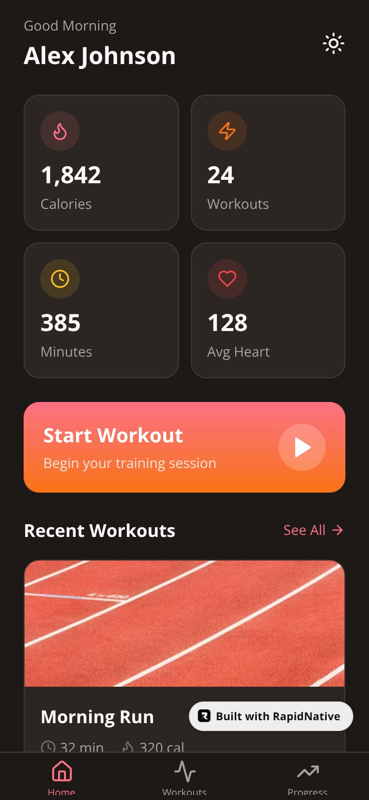 FitPulse screen 1