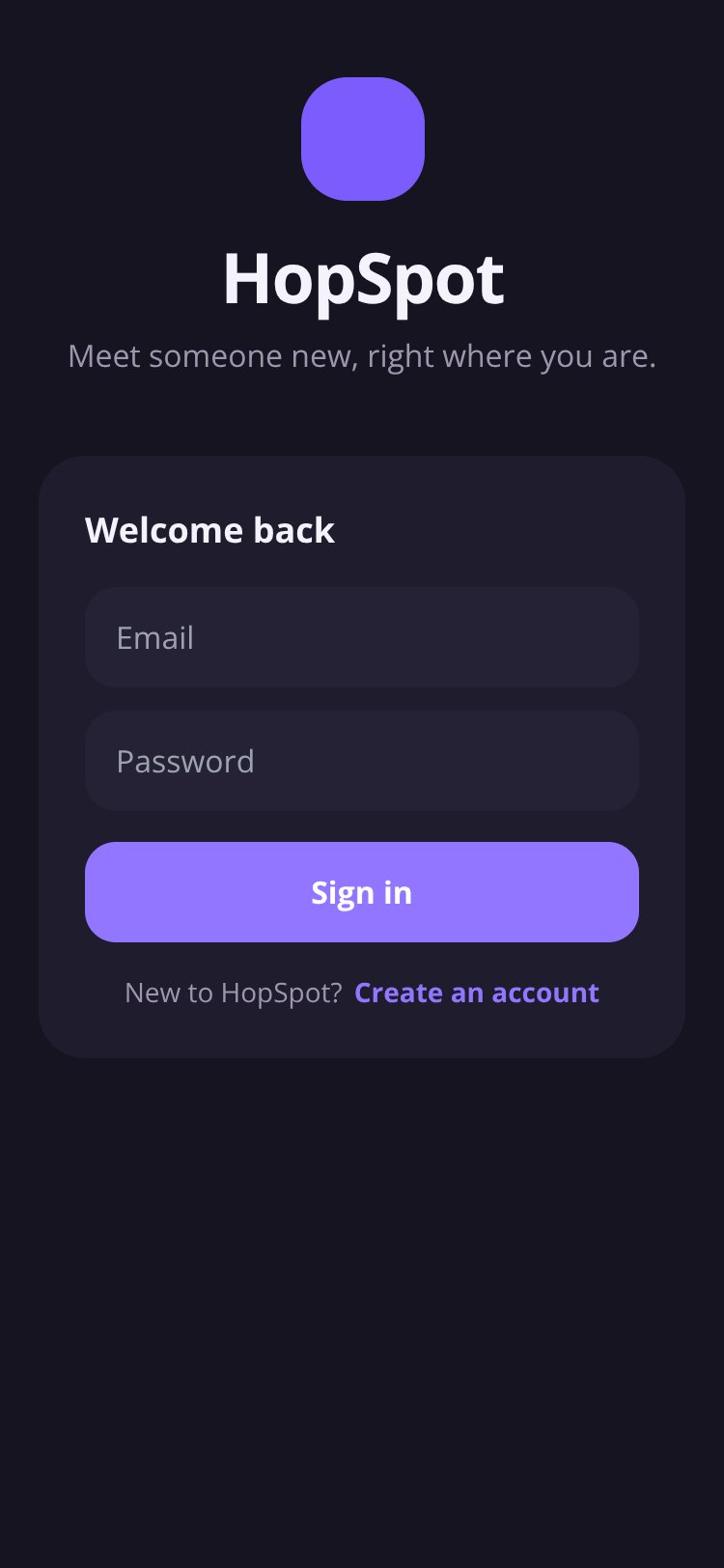 HopSpot screen 1
