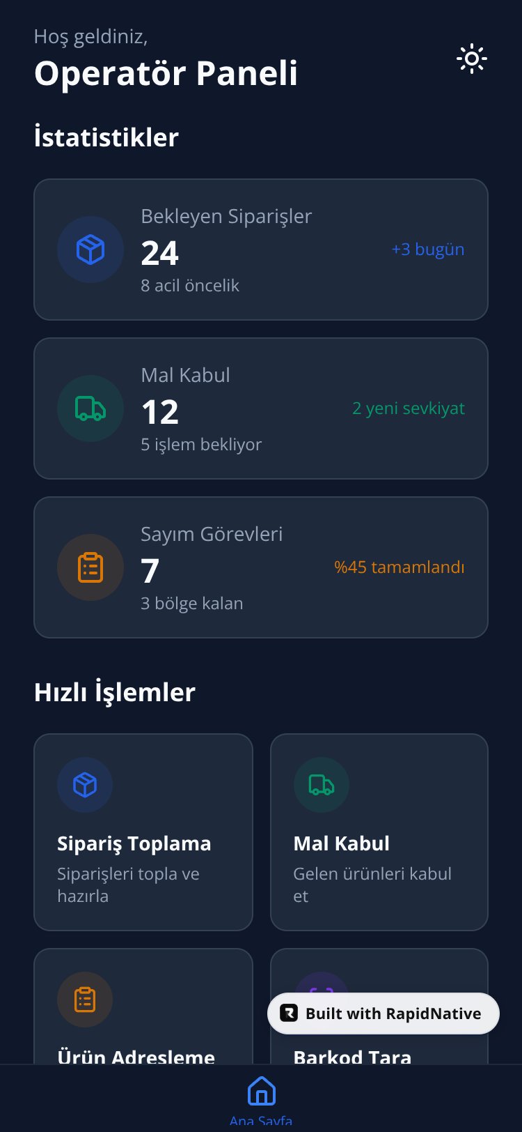 Warehouse Inventory Management System screen 1