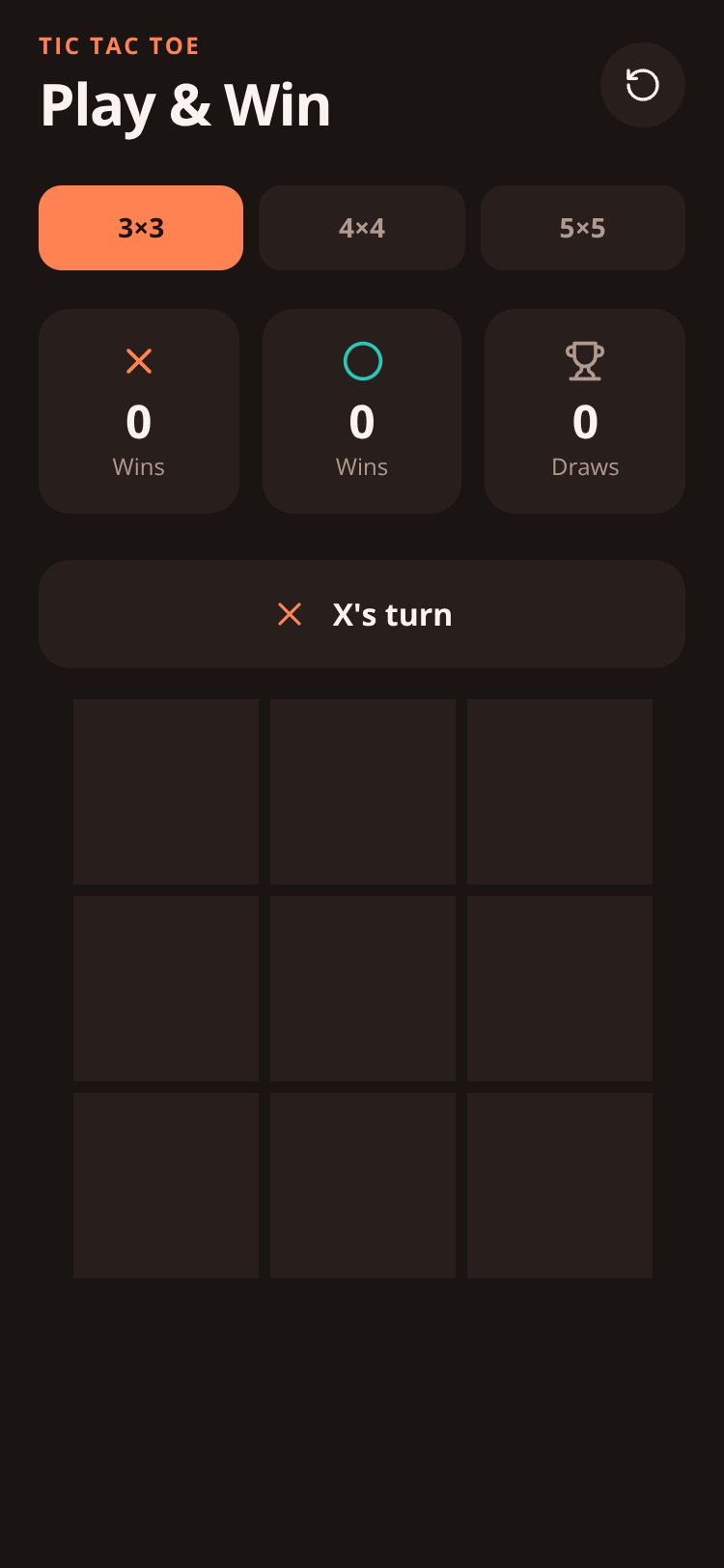 TicTacToe screen 1
