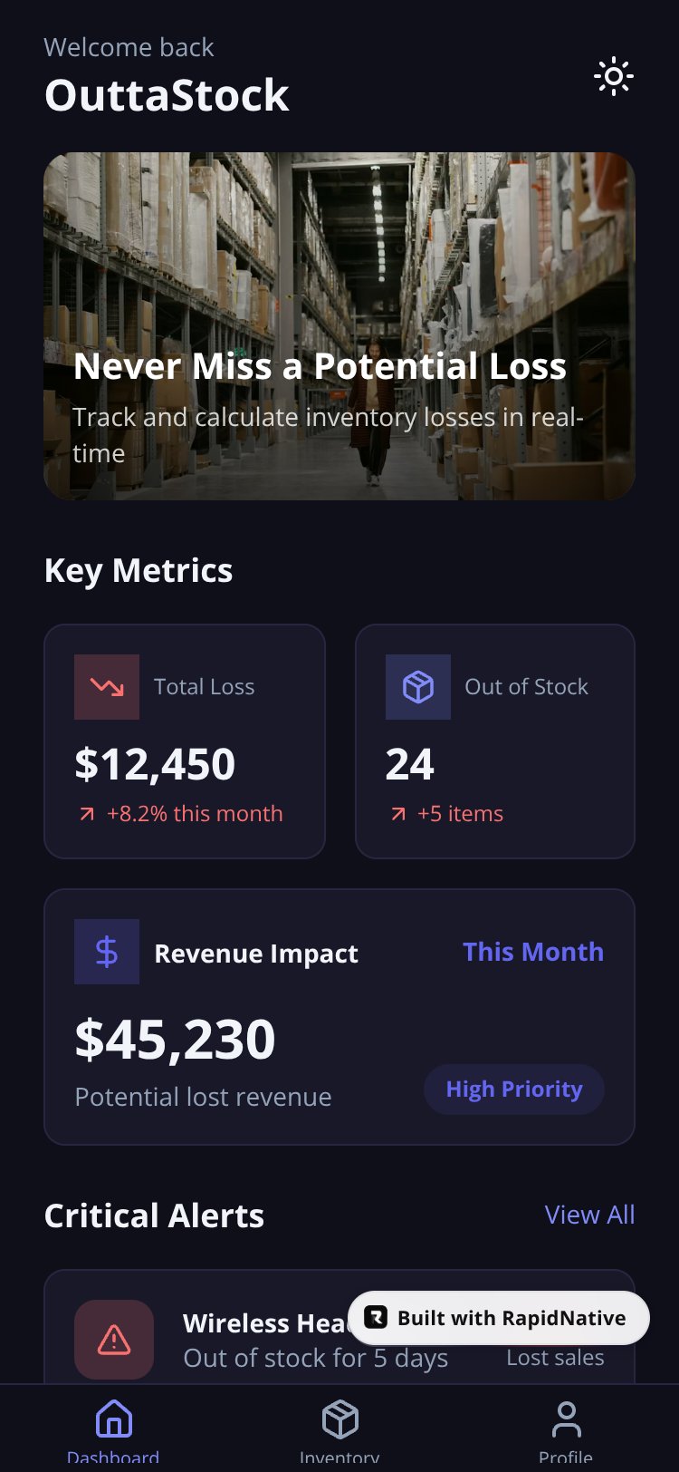 OuttaStock screen 1