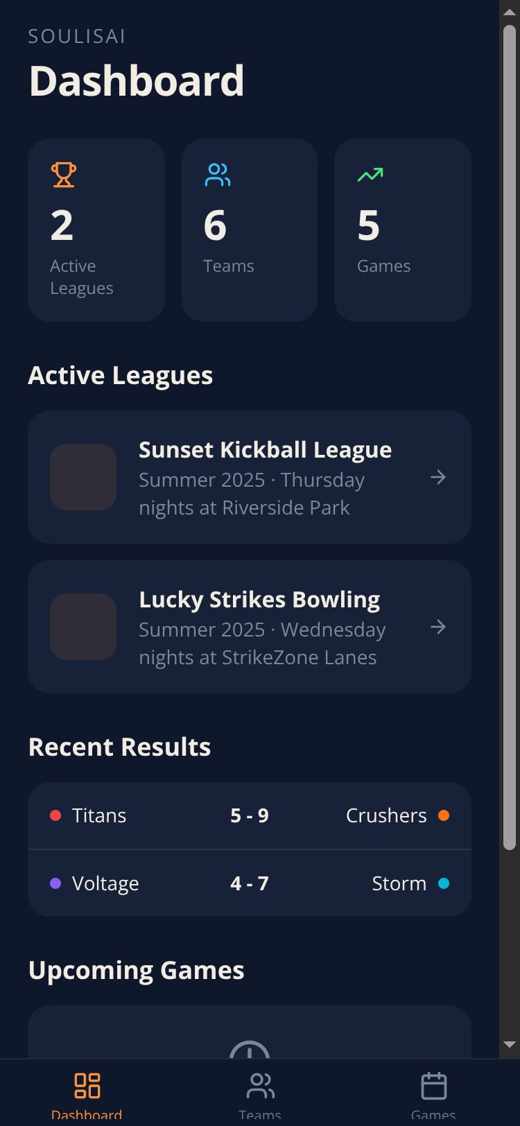 LeagueX screen 2