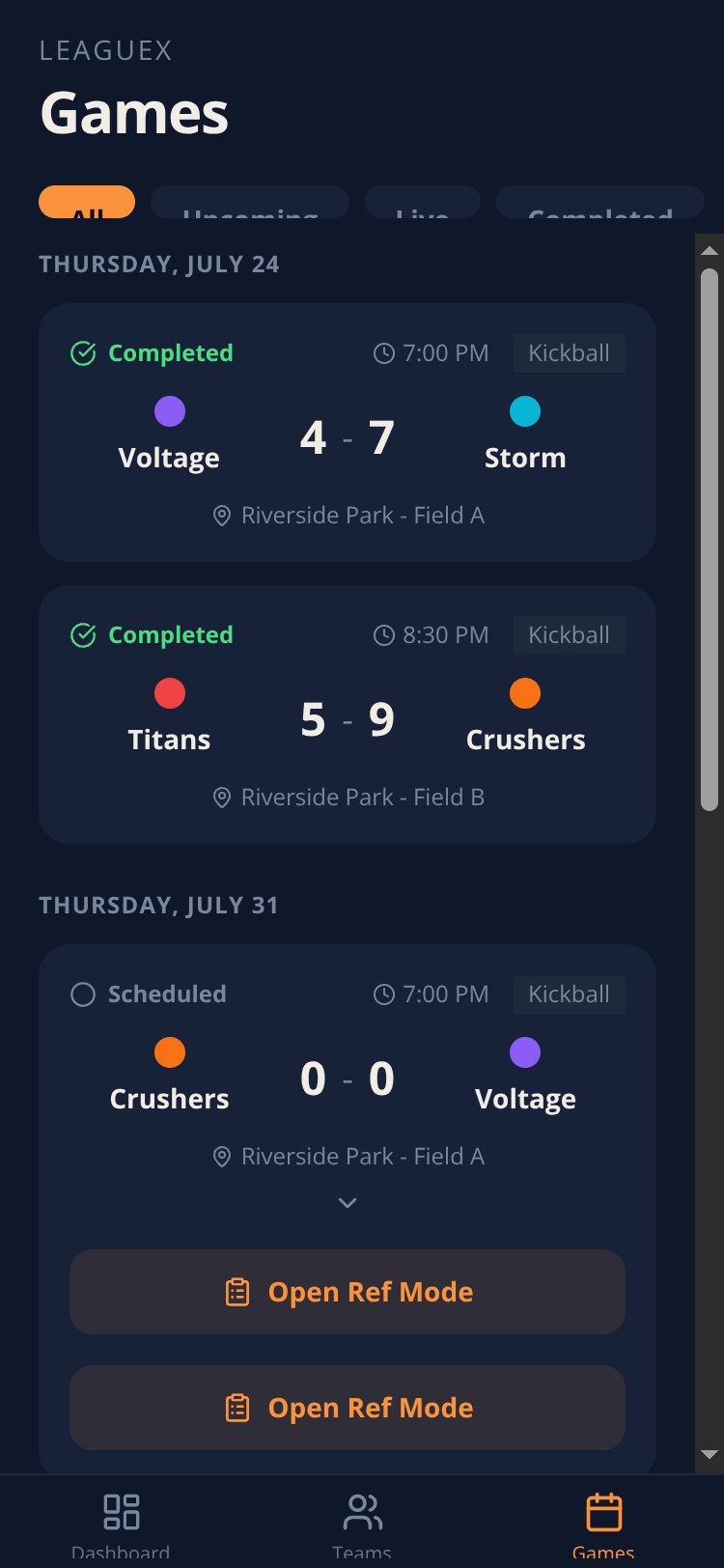 LeagueX screen 3