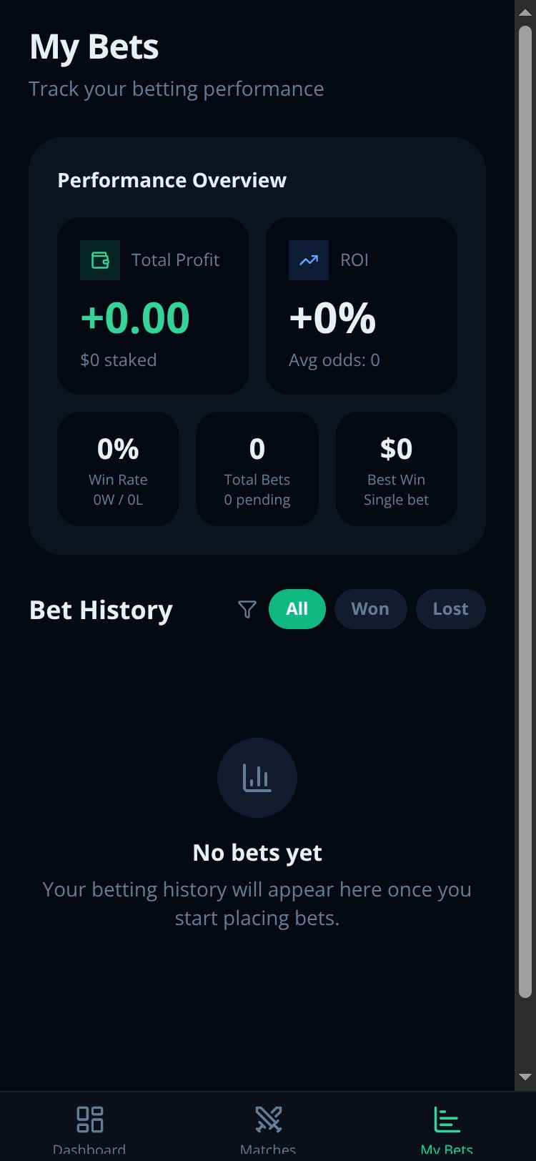 BetPredict screen 1