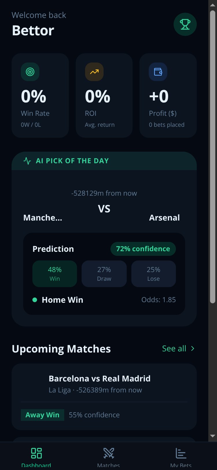BetPredict screen 2