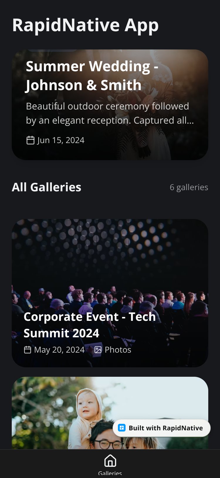 RapidNative App screen 1