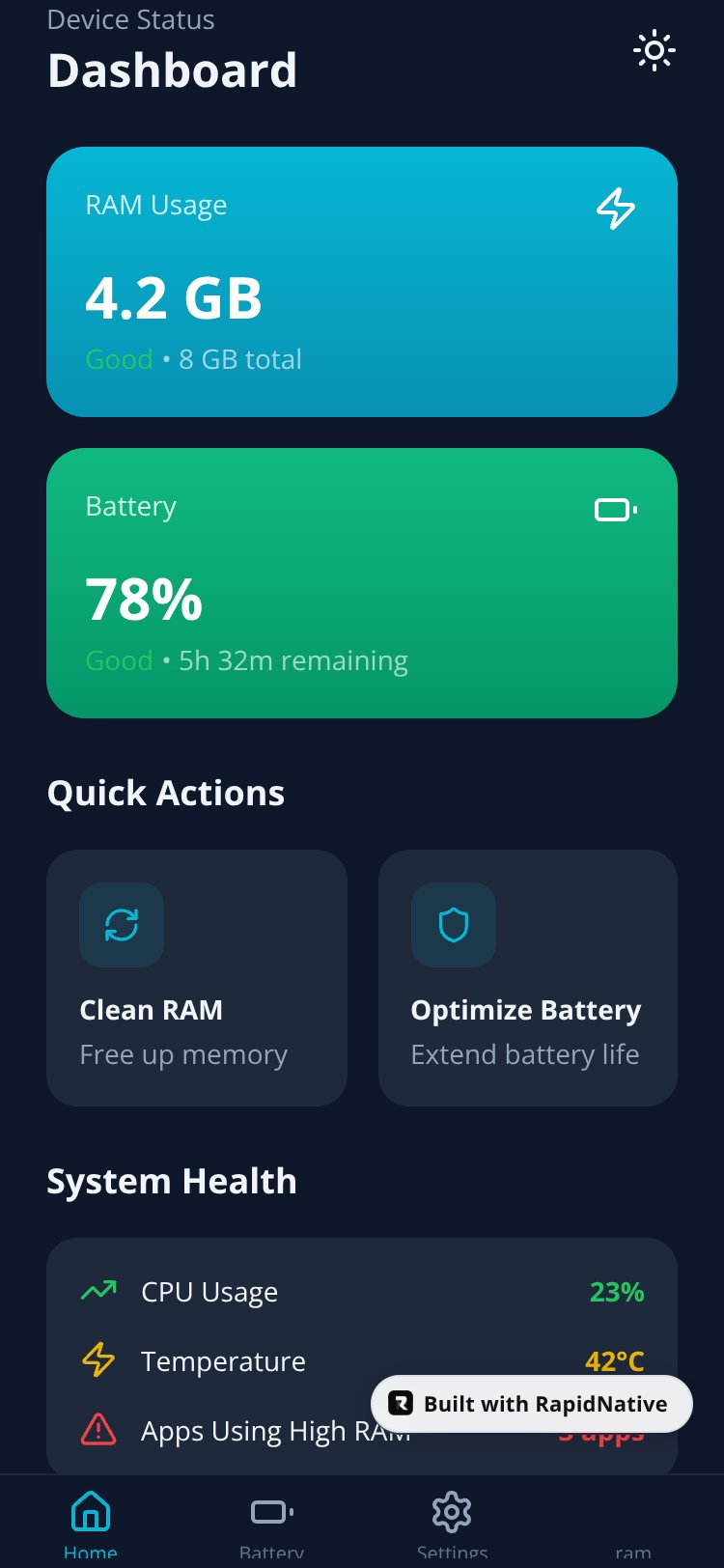 Battery Monitor screen 4