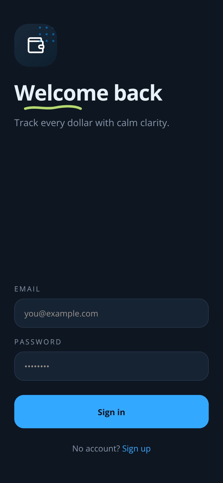 Pocket Ledger screen 2