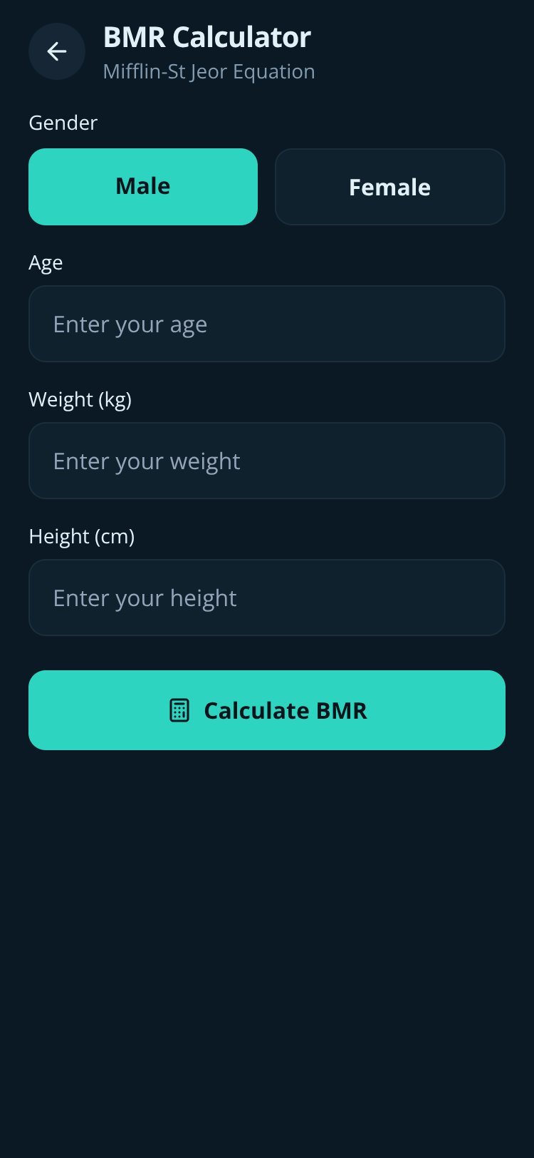 HealthTrack screen 1