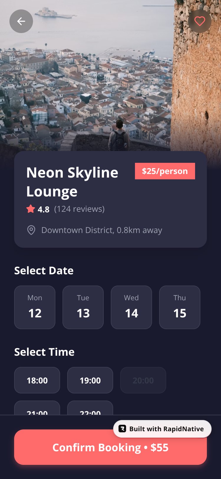 VibeFinder screen 1