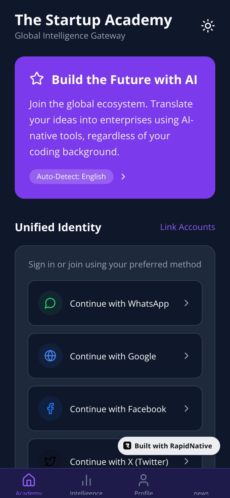 The Startup Academy screen 2