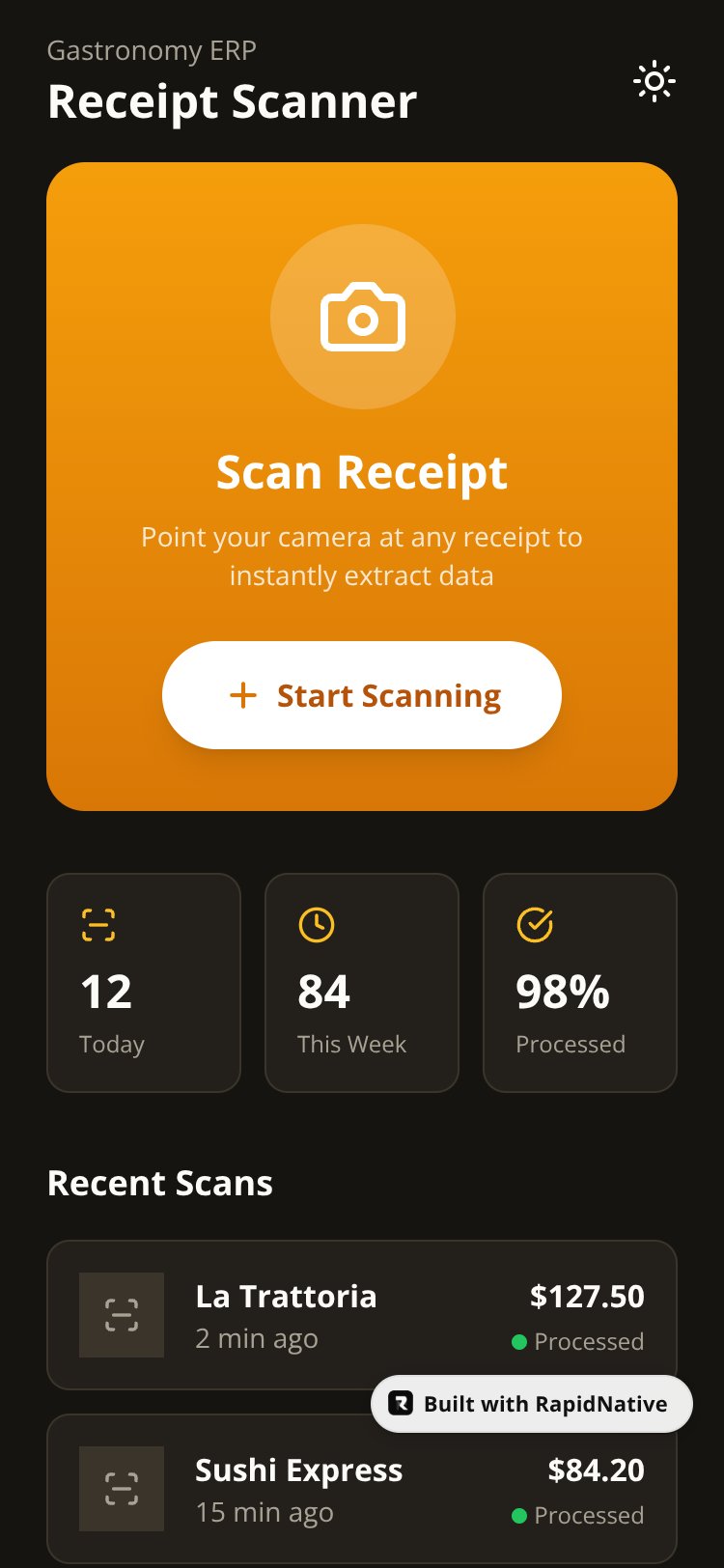 GastroERP screen 1