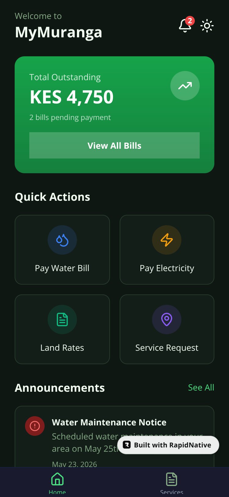 MyNyamira App screen 2