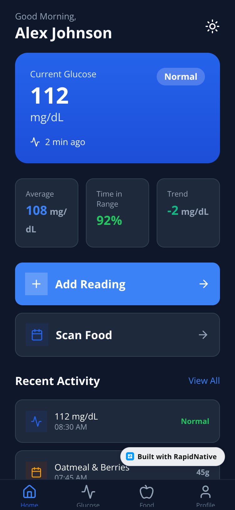 GlucoScan screen 5