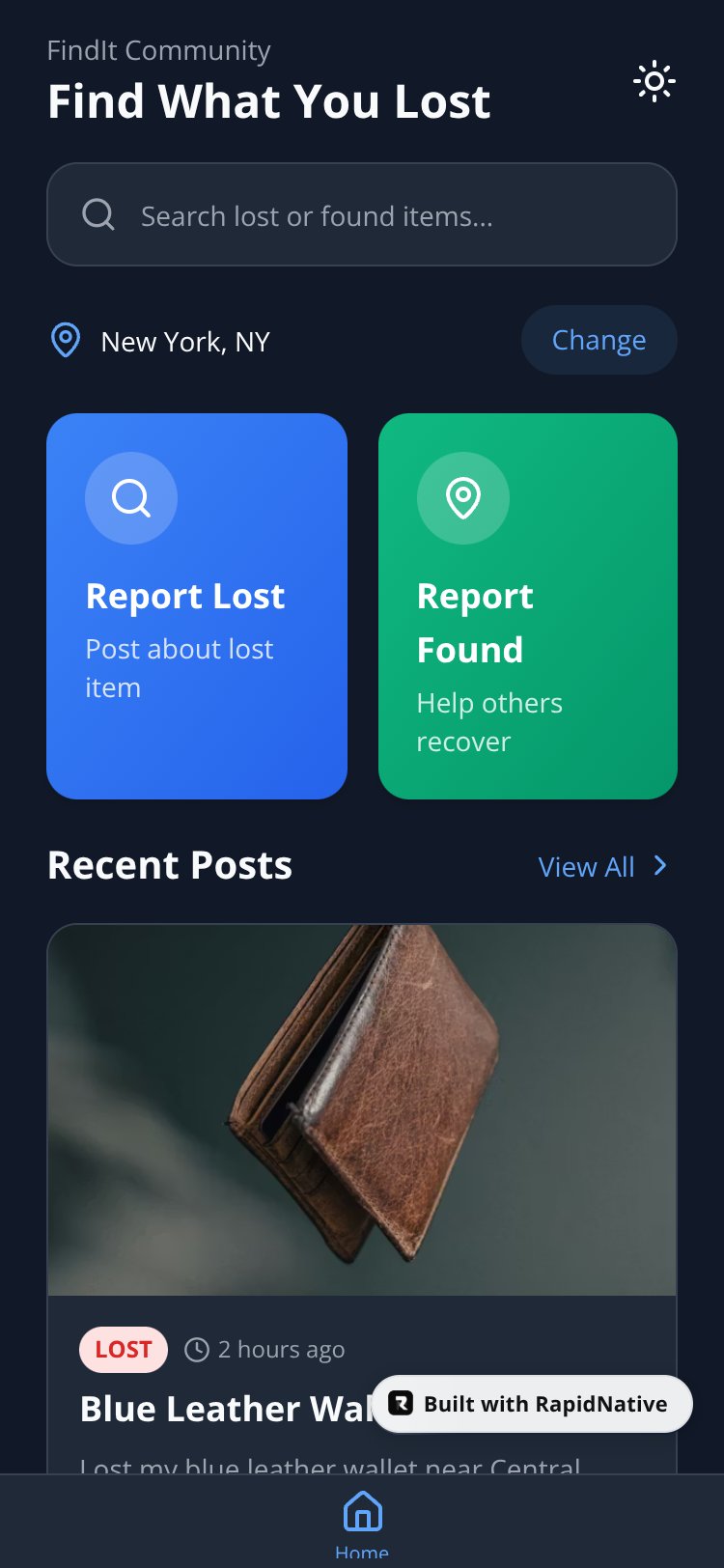 FindIt Community screen 1