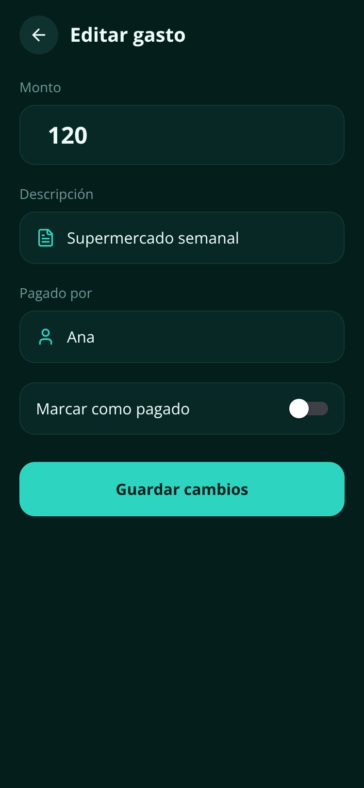 Gastos Compartidos screen 2