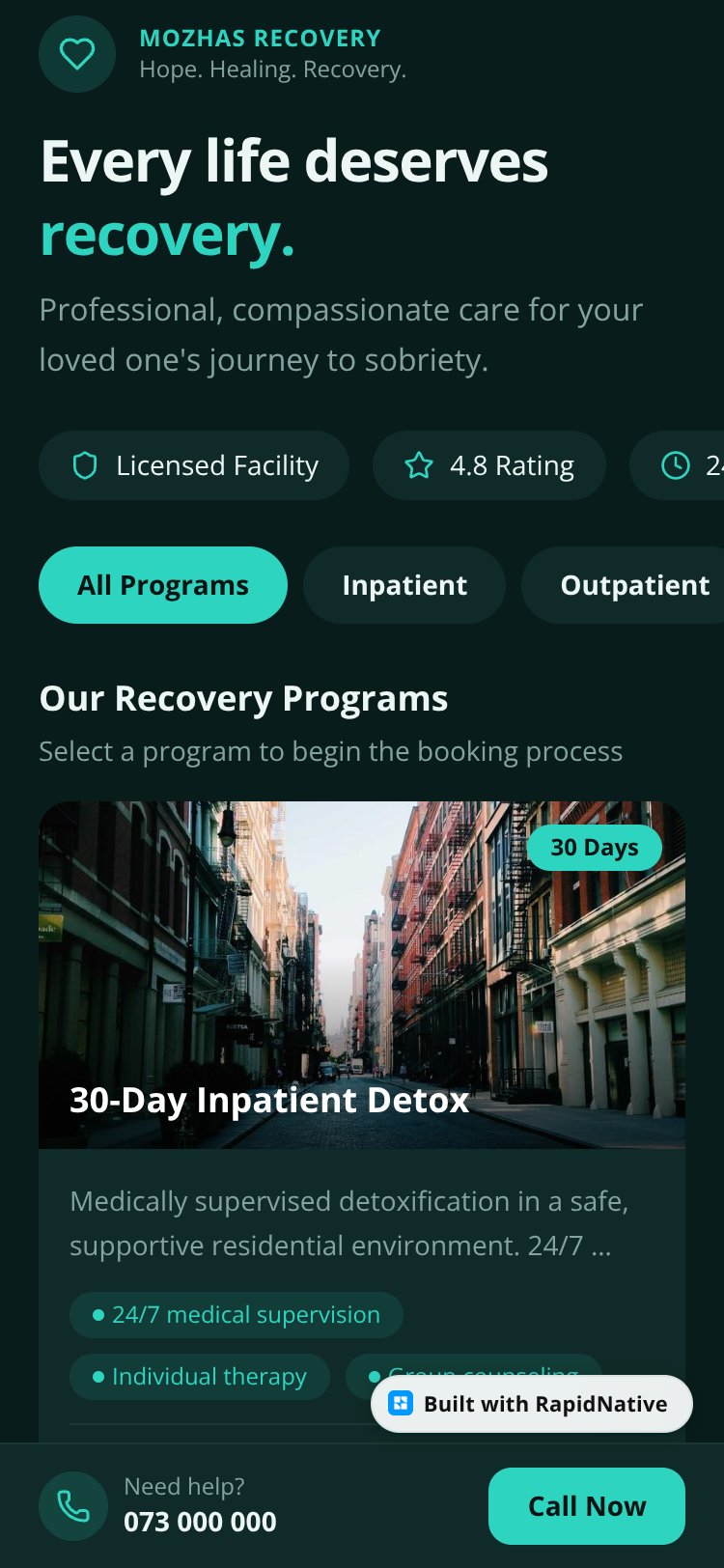 MOZHAS Recovery screen 2