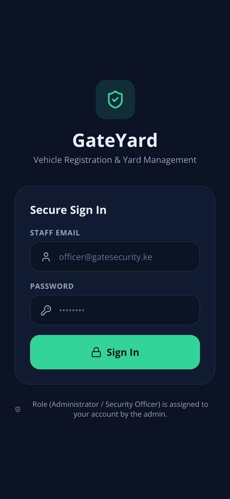 GateYard screen 1