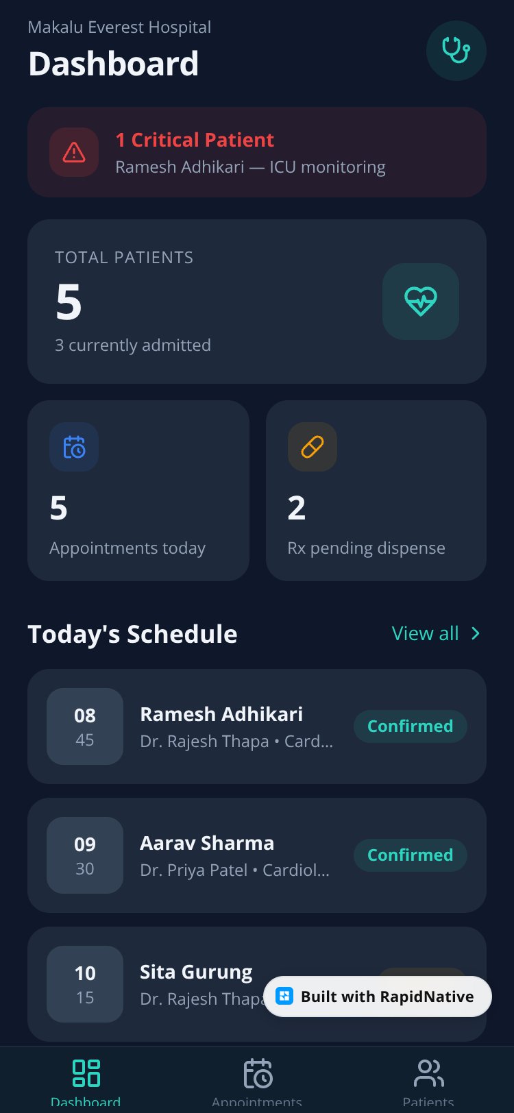 Makalu Everest Hospital screen 1