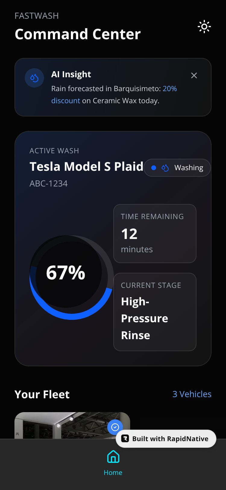FastWash screen 1