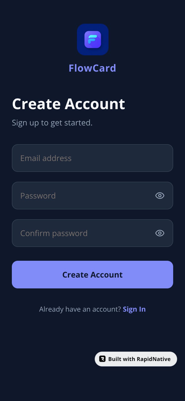 FlowCard screen 2
