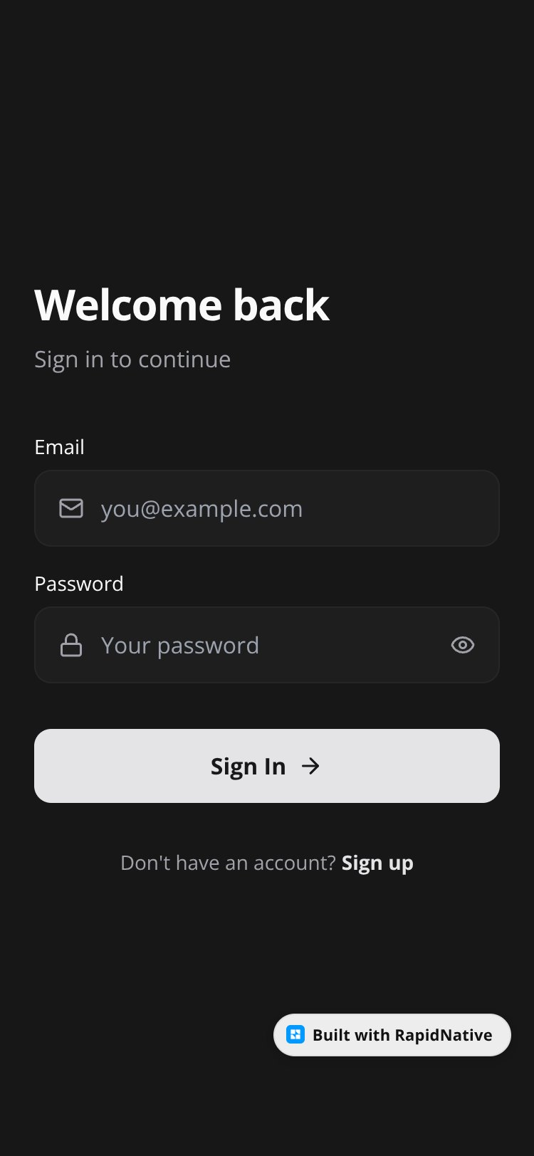 RapidNative App screen 3