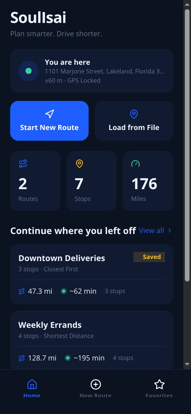 Travel Time screen 2