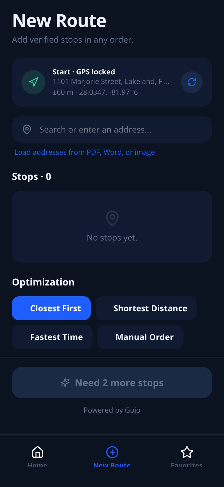 Travel Time screen 3