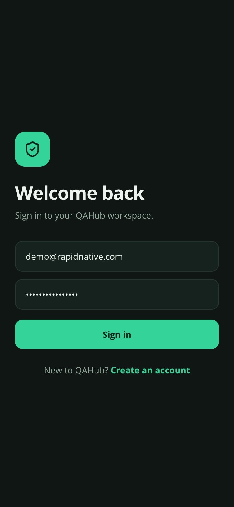 QAHub screen 1