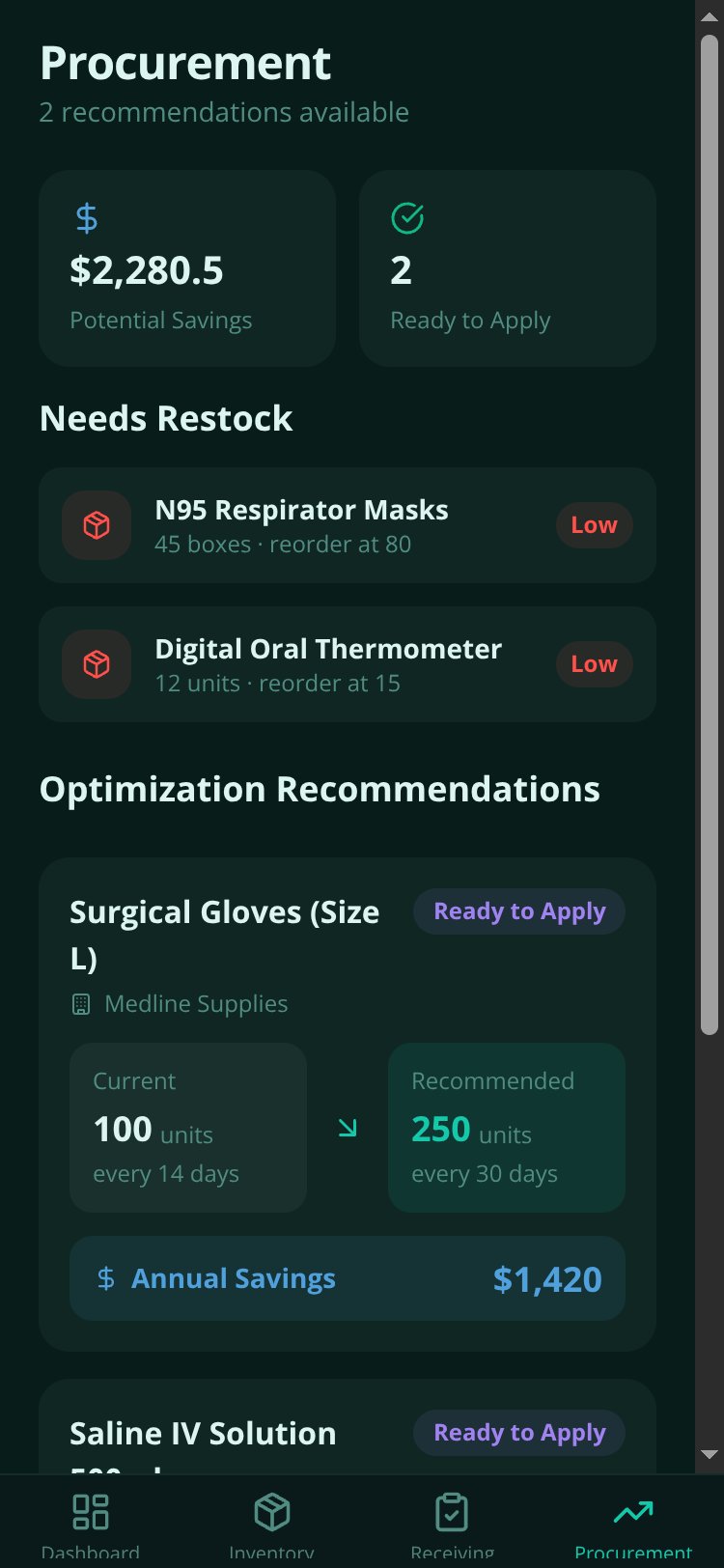 MedSupply Chain screen 4