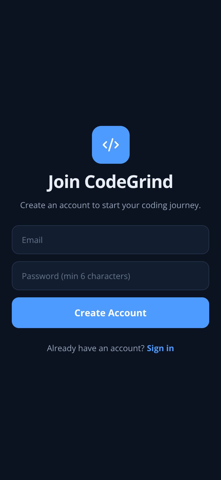 CodeGrind screen 1