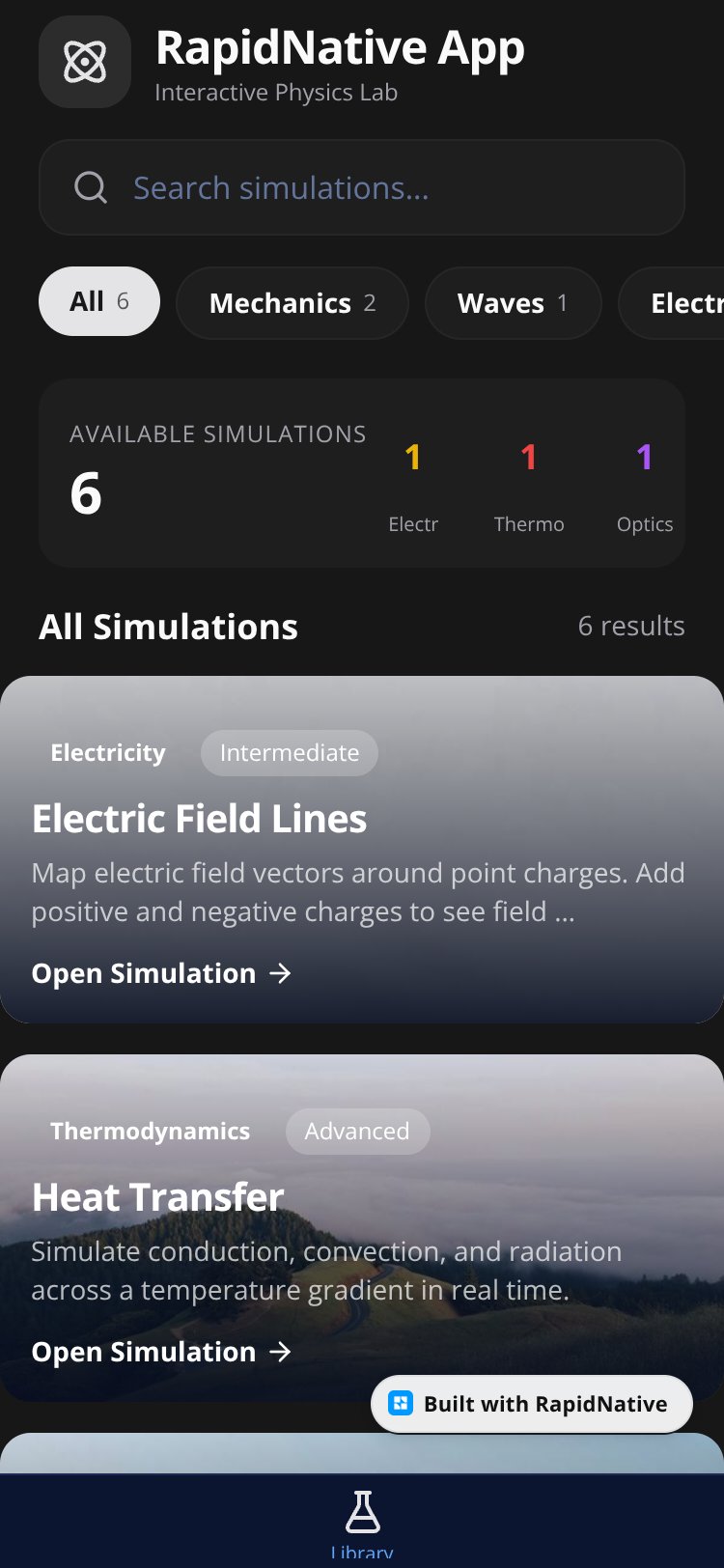 PhysiLab screen 1