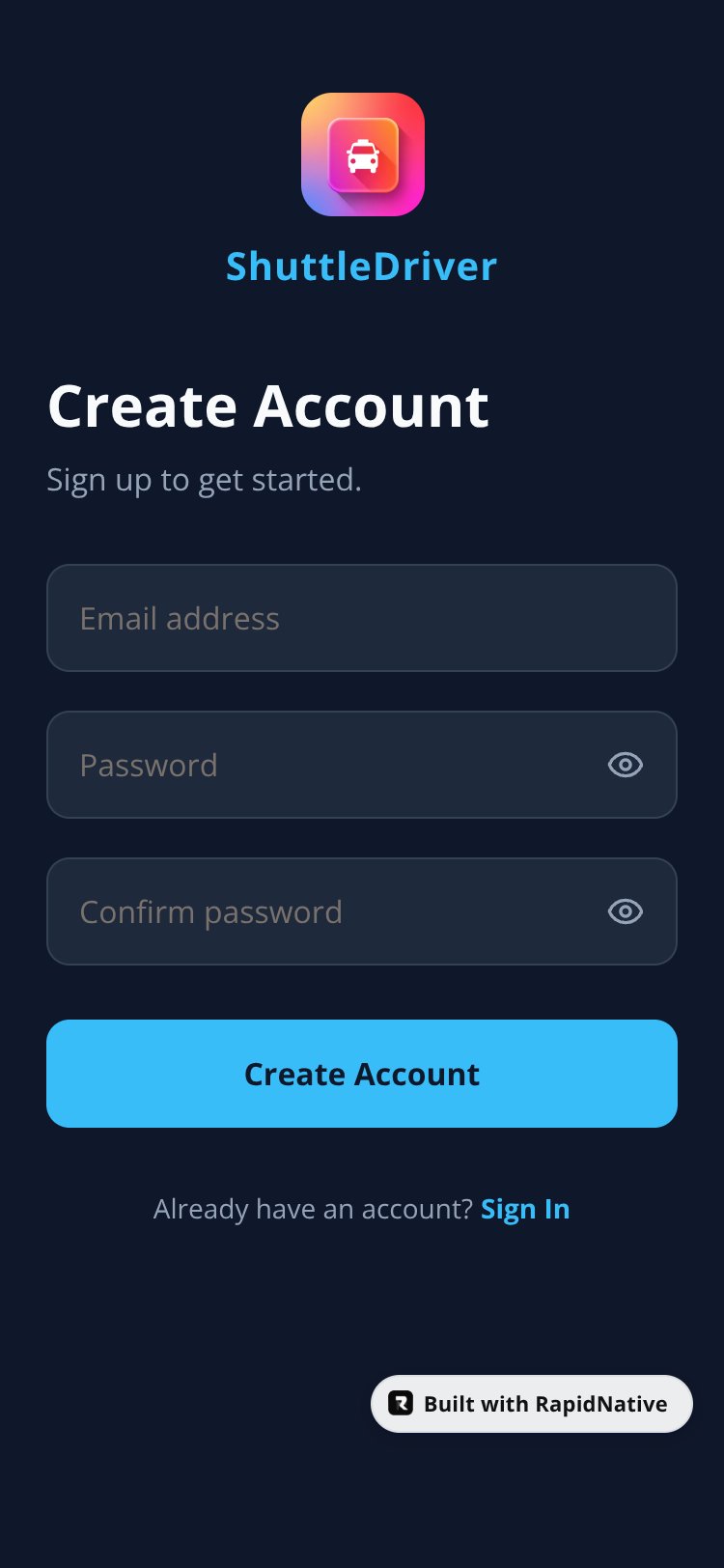 ShuttleDriver screen 2
