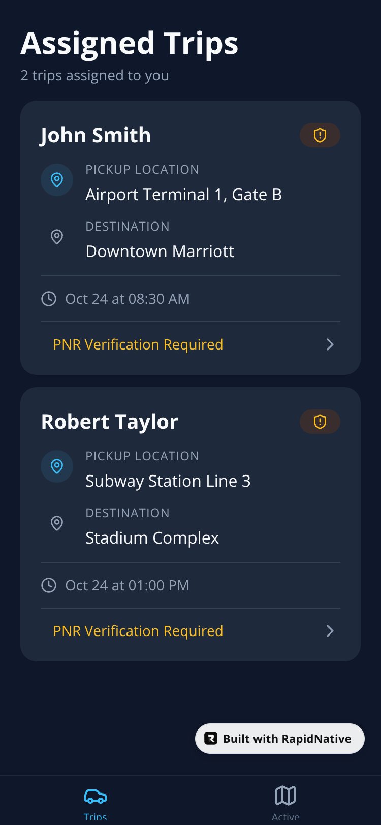 ShuttleDriver screen 3
