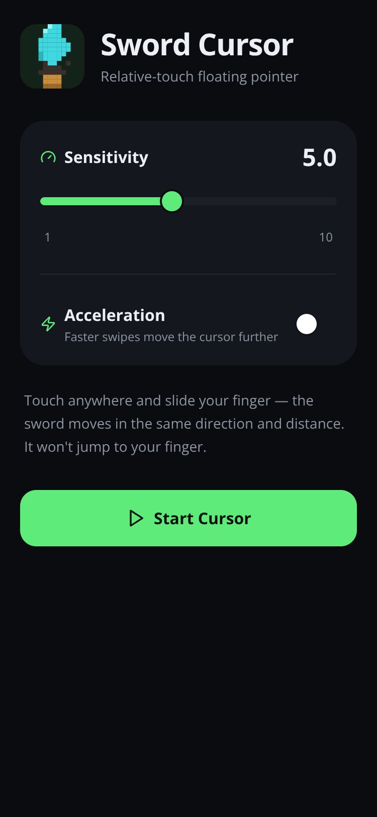 Sword Cursor screen 1