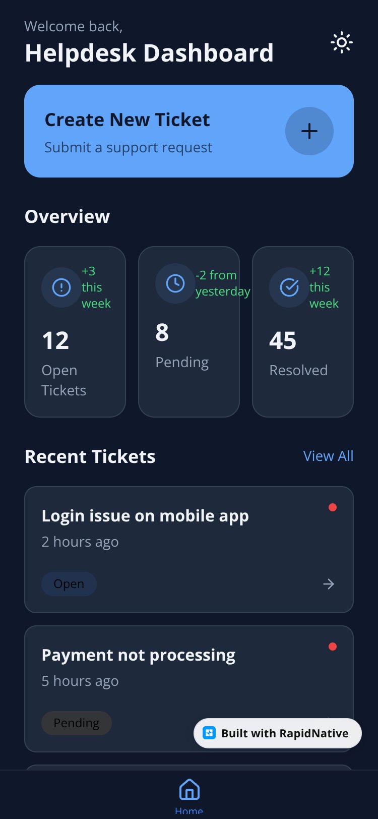 Helpdesk screen 1