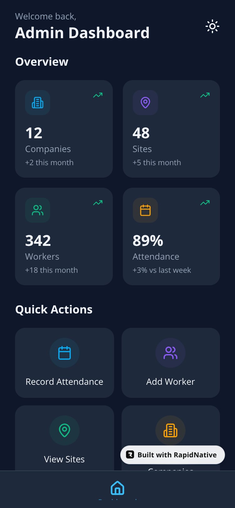 WorkTrack screen 1