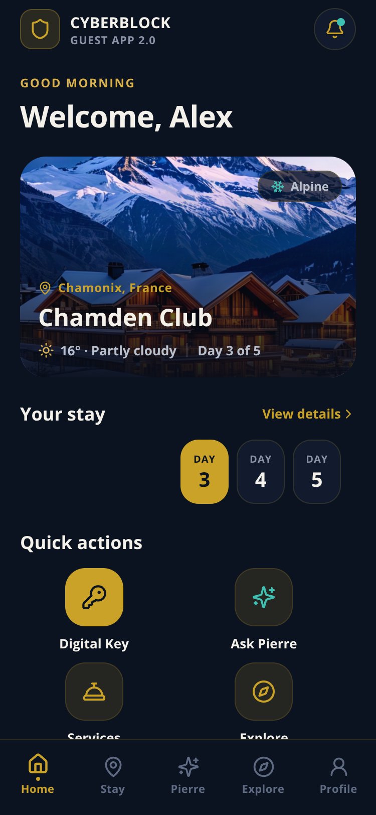 CyberBlock Guest App screen 2