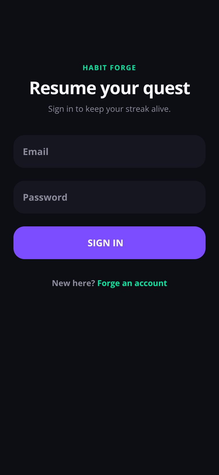Habit Forge screen 1