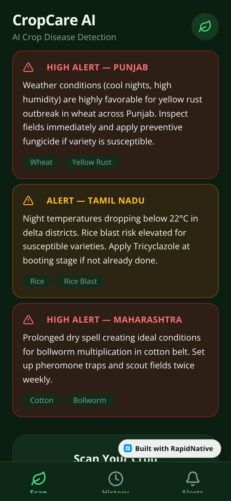 CropCare AI screen 1