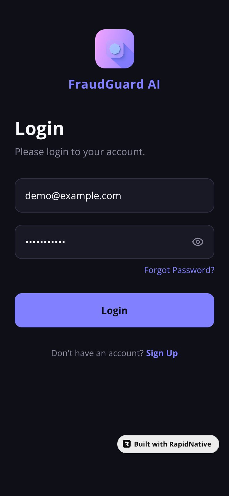 FraudGuard AI screen 1