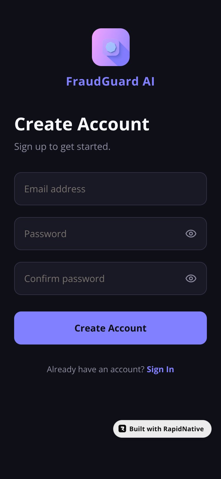 FraudGuard AI screen 2