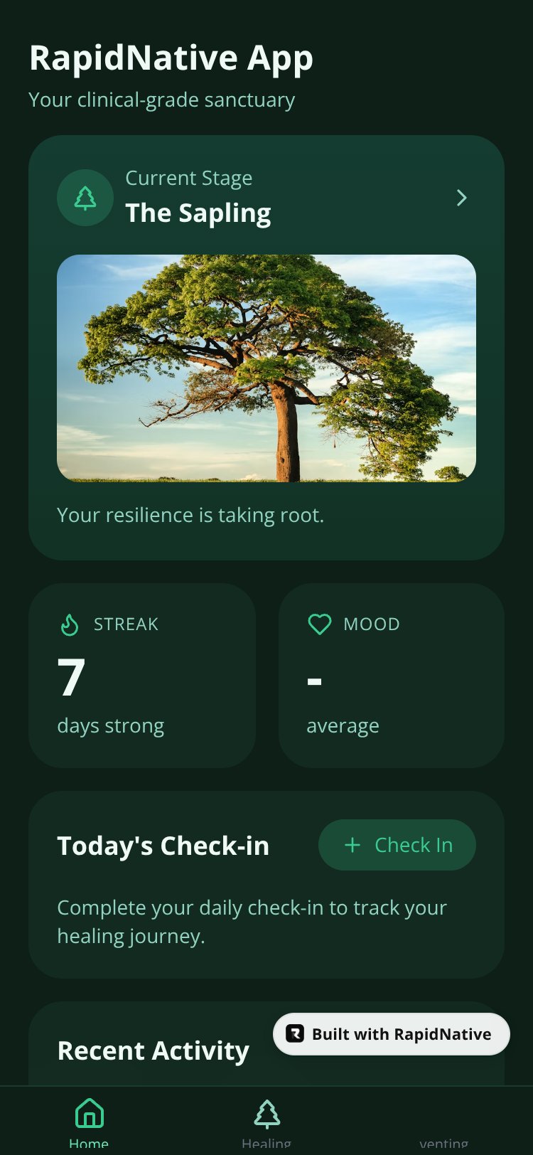 RapidNative App screen 2