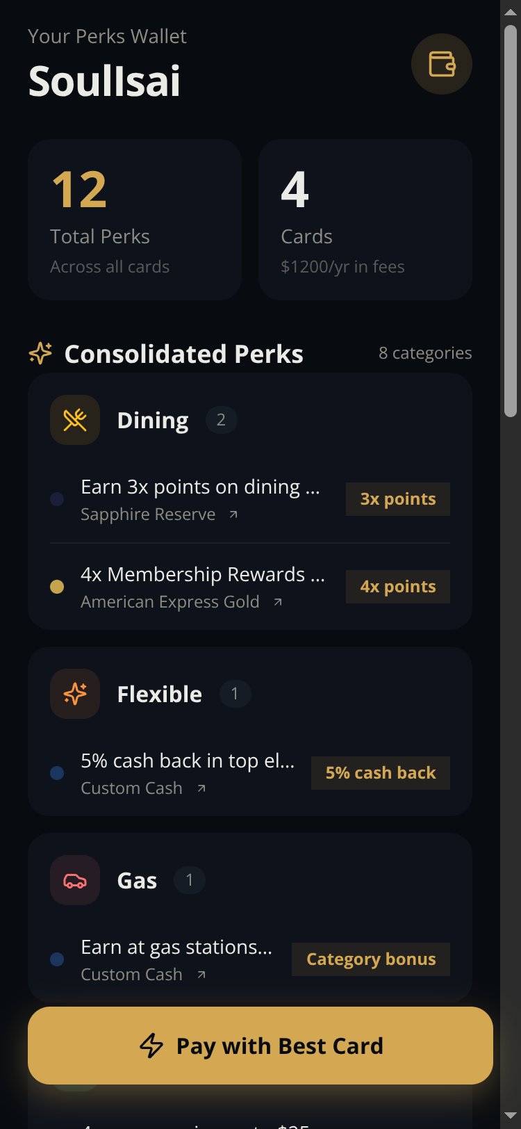 PerksWallet screen 1