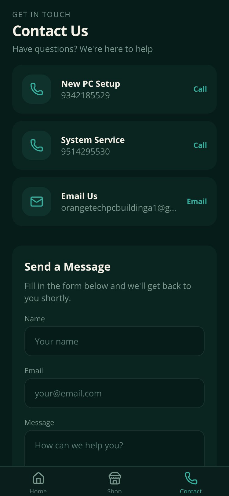 Orange Tech screen 1
