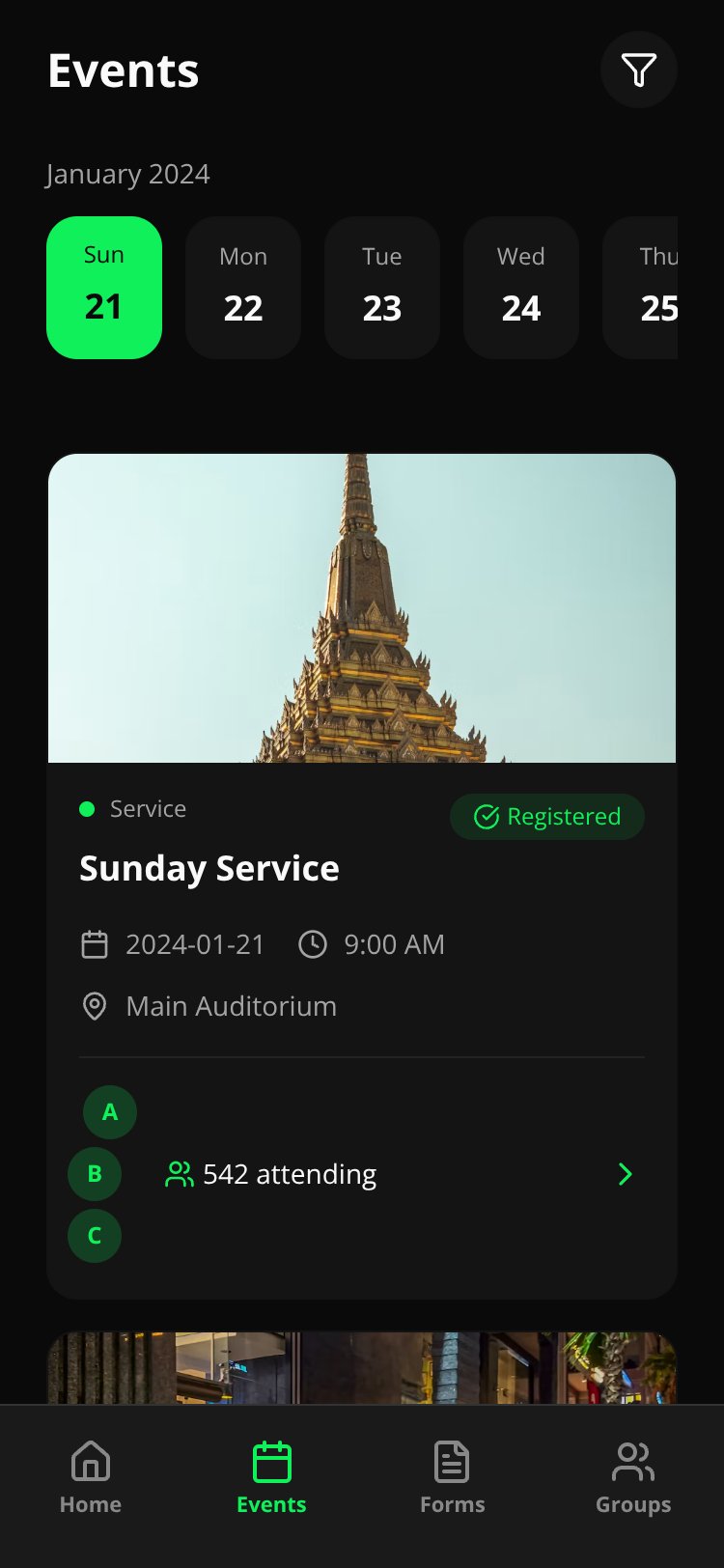 Harvesters Church App Copy screen 2