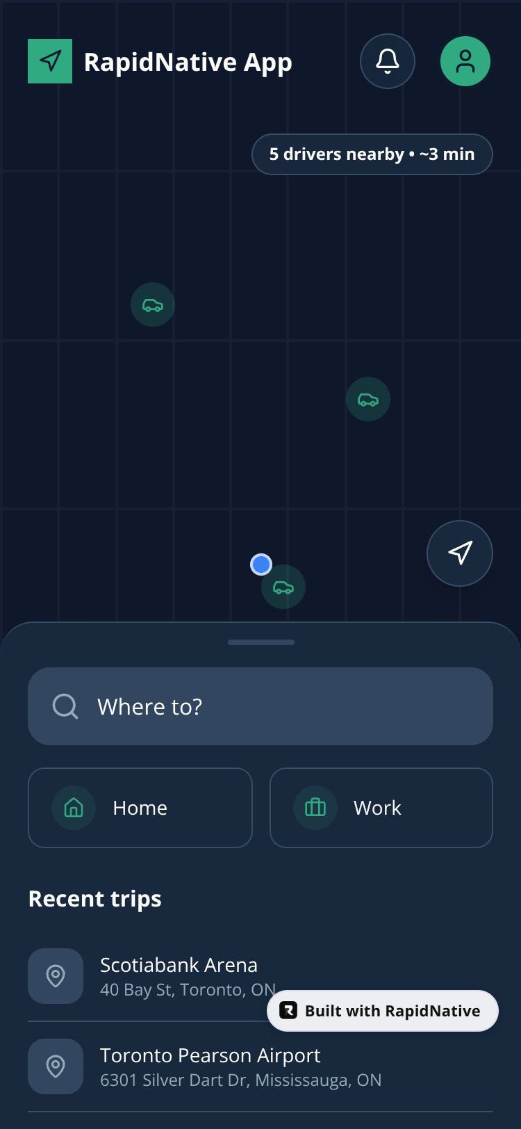 RapidNative App screen 1